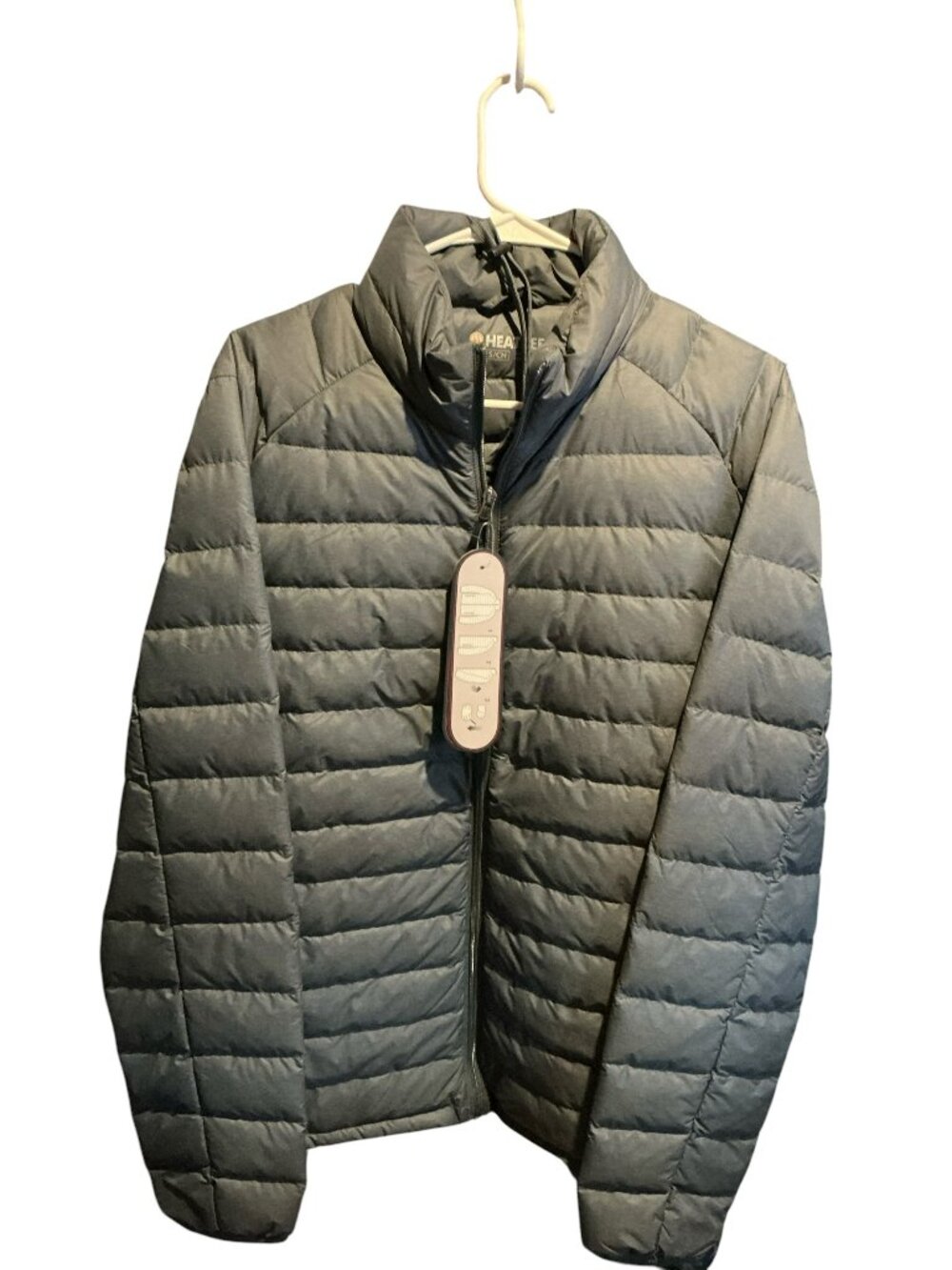 HeatKeep 90% Down Grey Puffer Jacket Small NWT